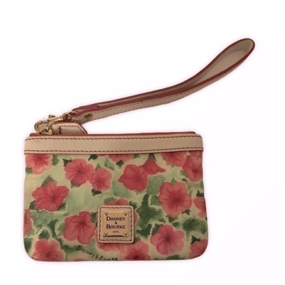 DOONEY & BOURKE pink floral flower wristlet wallet